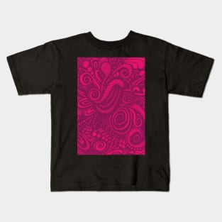 Hot Pink Magenta Chaos Kids T-Shirt
